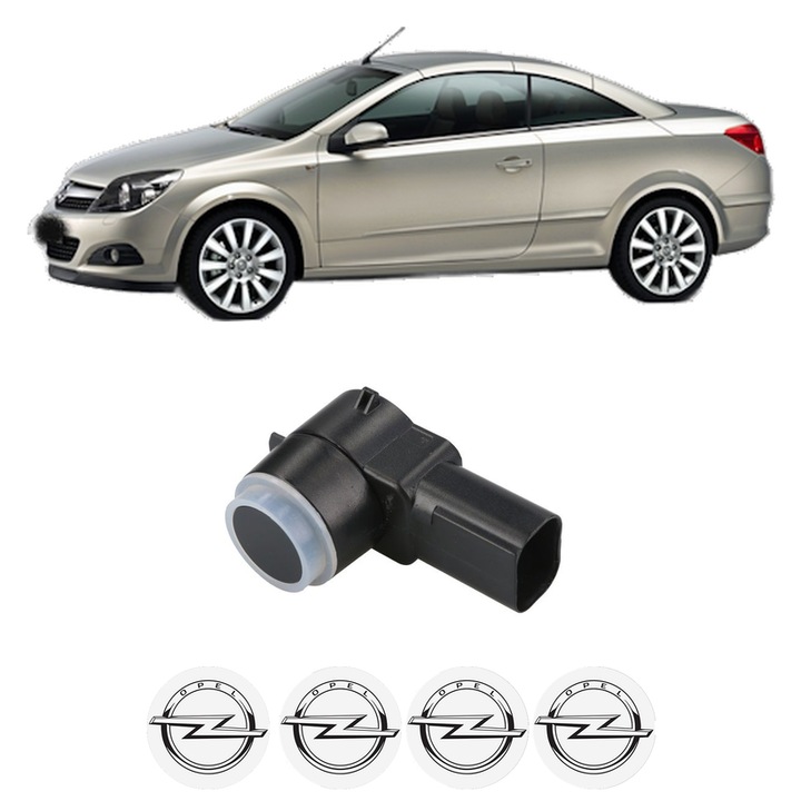 Senzor parcare OPEL ASTRA H TwinTop (A04) din 2005-2010, pentru bara Fata Spate, 4 Stickere auto OPEL