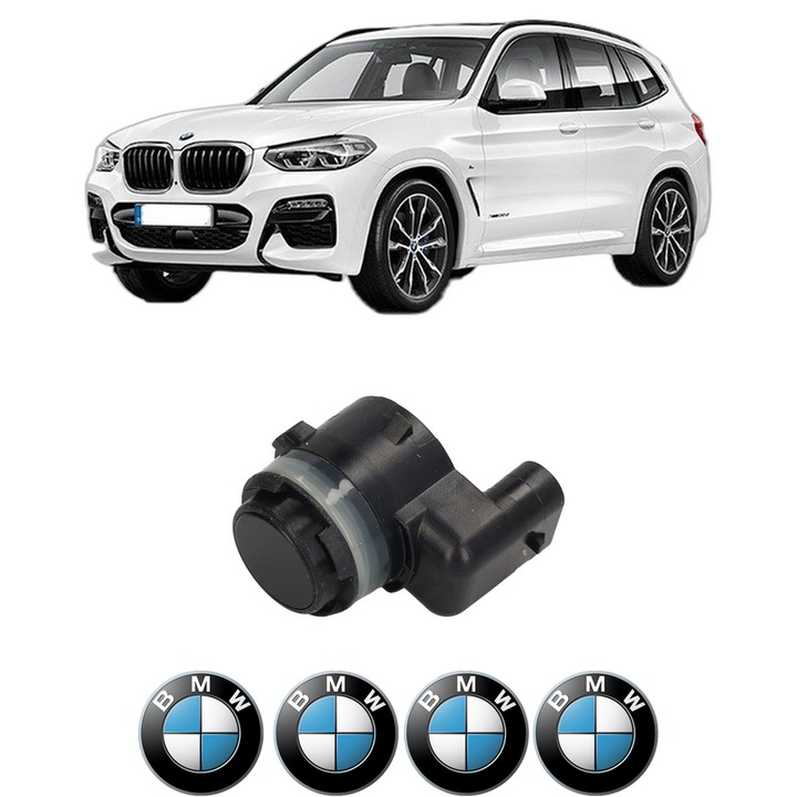 Senzor parcare BMW SERIA X3 Van (G01) din 2017-2019, pentru bara Fata Spate, 4 Stickere auto BMW SERIA