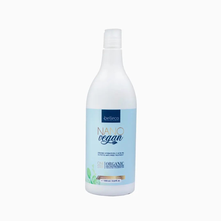Tratament par Belleco Step One Blue, 1000 ml, vegan, pentru par uscat si vopsit