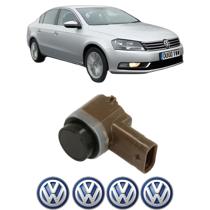 Senzor parcare Volkswagen PASSAT B7 (A32, A33) din 2011-2020, pentru bara Fata Spate, 4 Stickere auto Volkswagen