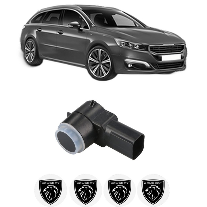 Senzor parcare PEUGEOT 508 SW I (8E_) din 2010-2018, pentru bara Fata Spate, 4 Stickere auto PEUGEOT