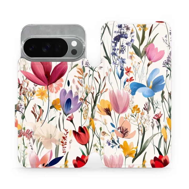 Husa flip Mobiwear pentru Google Pixel 10 Pro, design elegant, rezistent la socuri si zgarieturi, multicolor