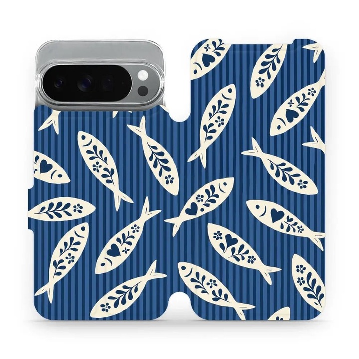 Husa flip Mobiwear pentru Google Pixel 10 Pro XL, design cu animale, rezistenta la socuri si zgarieturi, multicolor