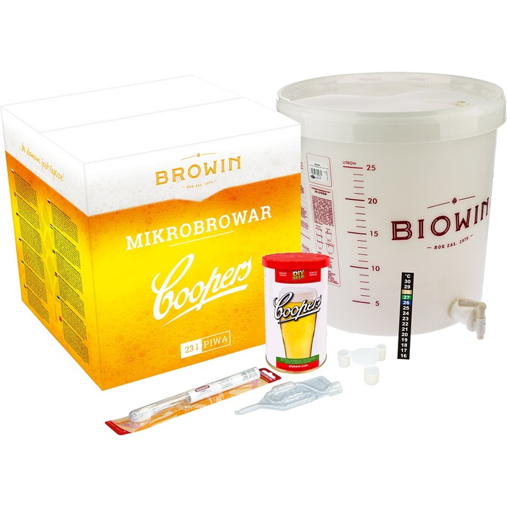 Комплект за винопроизводство Browin, 30л, с аксесоари за приготвяне на бира