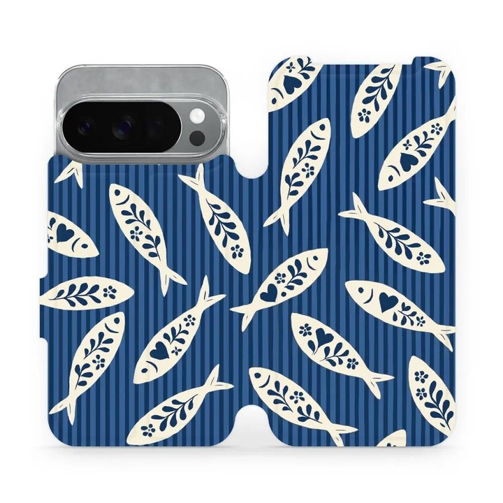 Husa flip Mobiwear pentru Google Pixel 10 Pro, design cu animale, rezistenta la socuri si zgarieturi, multicolor