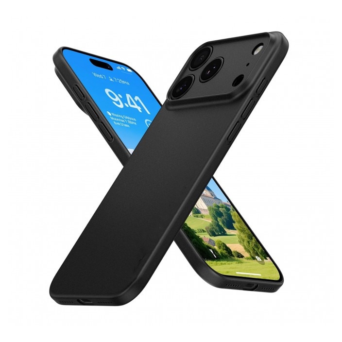 Husa Upzz® Ultra Slim New Compatibila Cu iPhone 17 Pro, Silicon Soft Slim Anti Amprente, Protectie La Camera, Negru