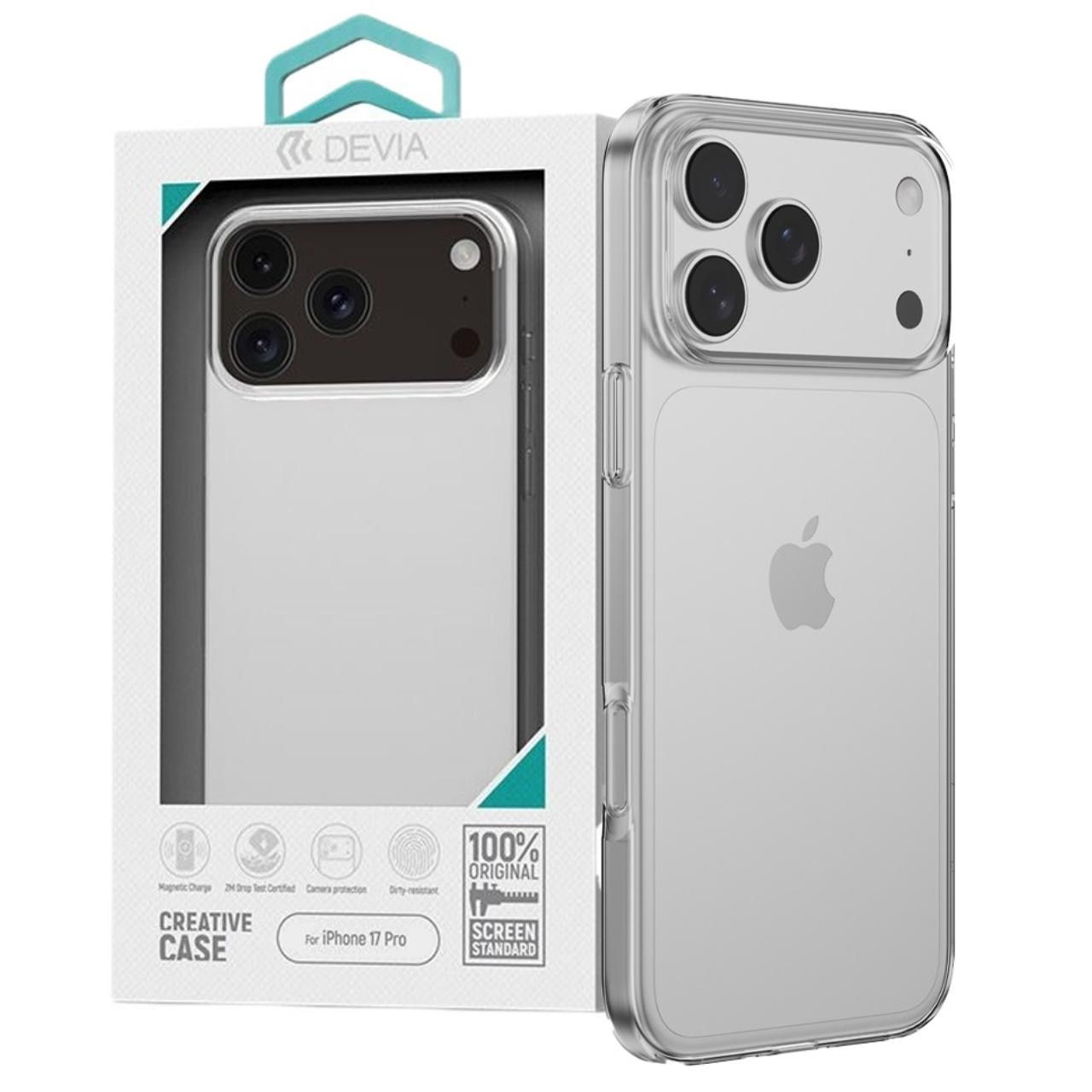 Husa Devia Silicon Naked compatibila cu iPhone 17 Pro Transparent