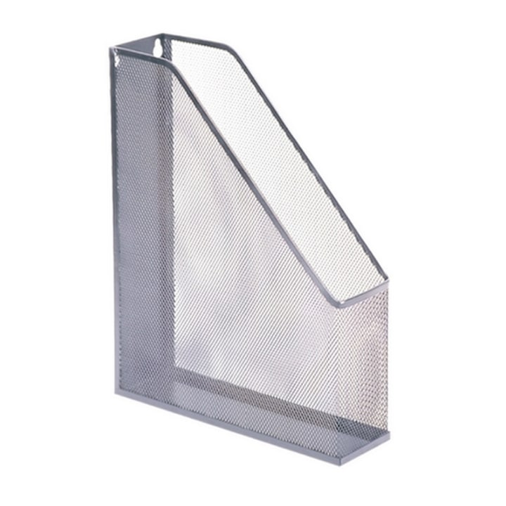 Suport vertical metalic, plasa, tip Mesh, pentru documente, Argintiu/Gri