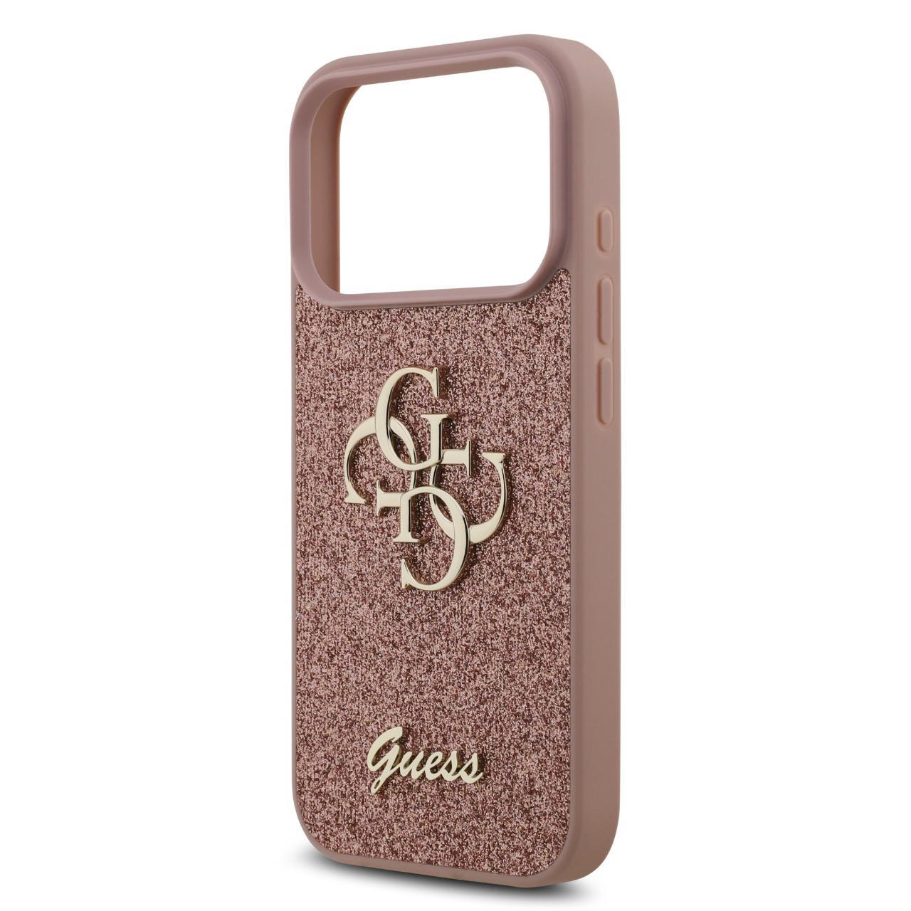 Husa pentru iPhone 17 Pro Max - Guess Fixed Glitter Big 4G (GUHCP17XHG4SGP) - Pink