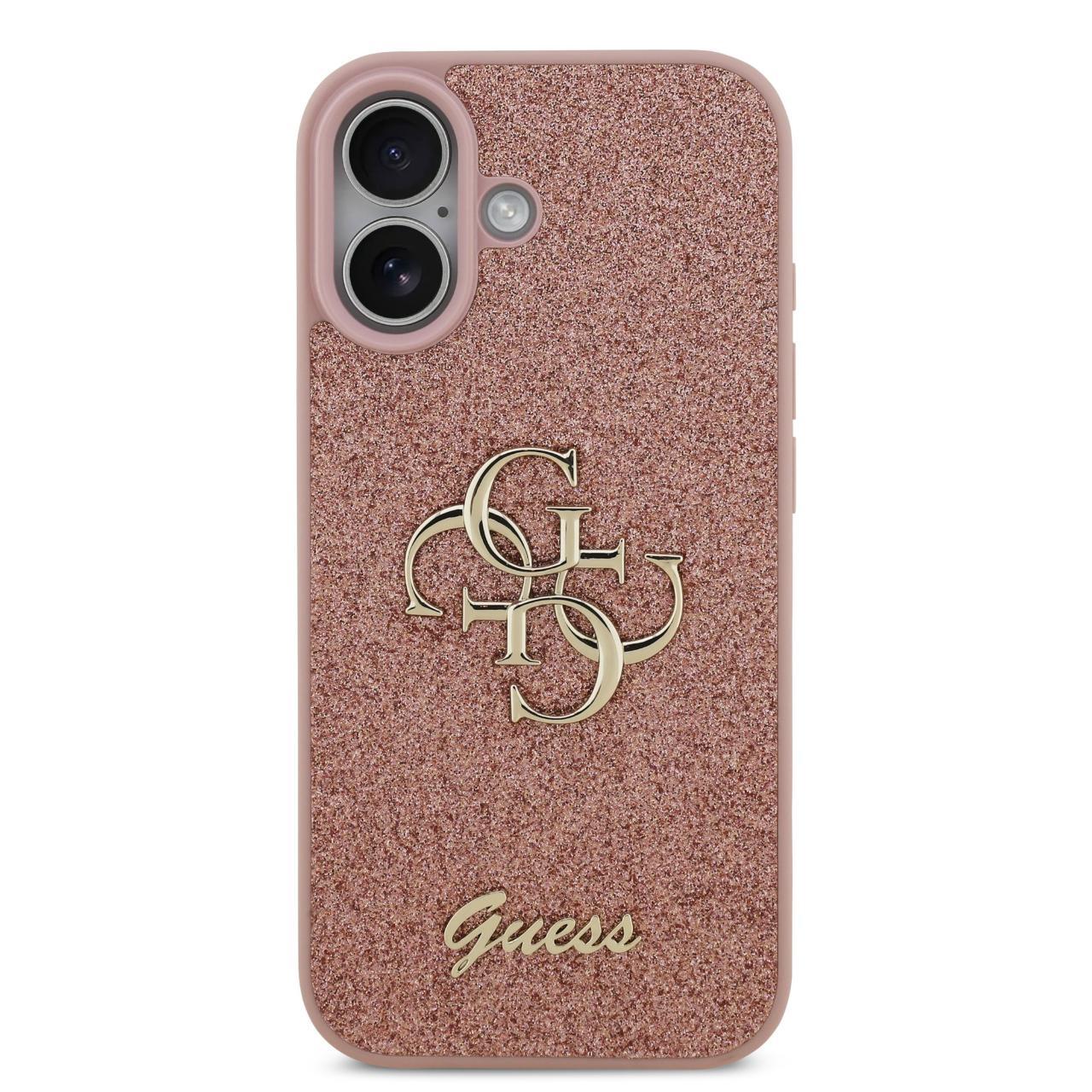 Husa pentru iPhone 17 - Guess Fixed Glitter Big 4G (GUHCP17SHG4SGP) - Pink