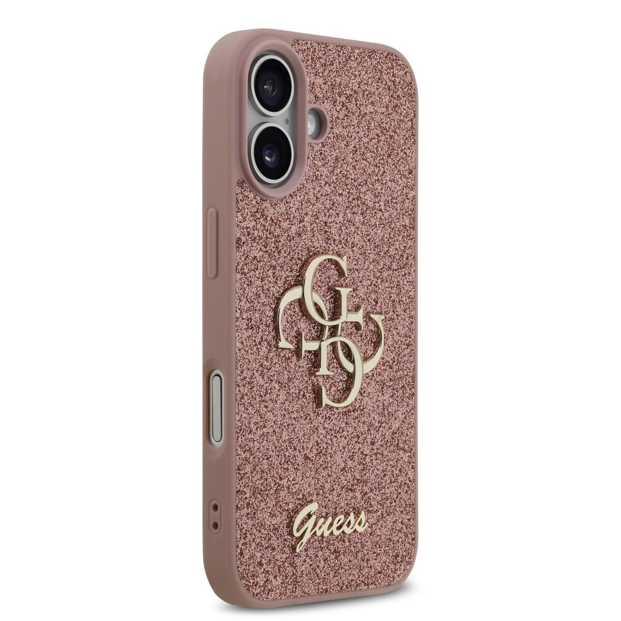 Husa pentru iPhone 17 - Guess Fixed Glitter Big 4G (GUHCP17SHG4SGP) - Pink