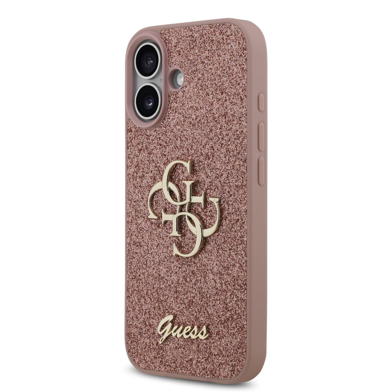 Husa pentru iPhone 17 - Guess Fixed Glitter Big 4G (GUHCP17SHG4SGP) - Pink