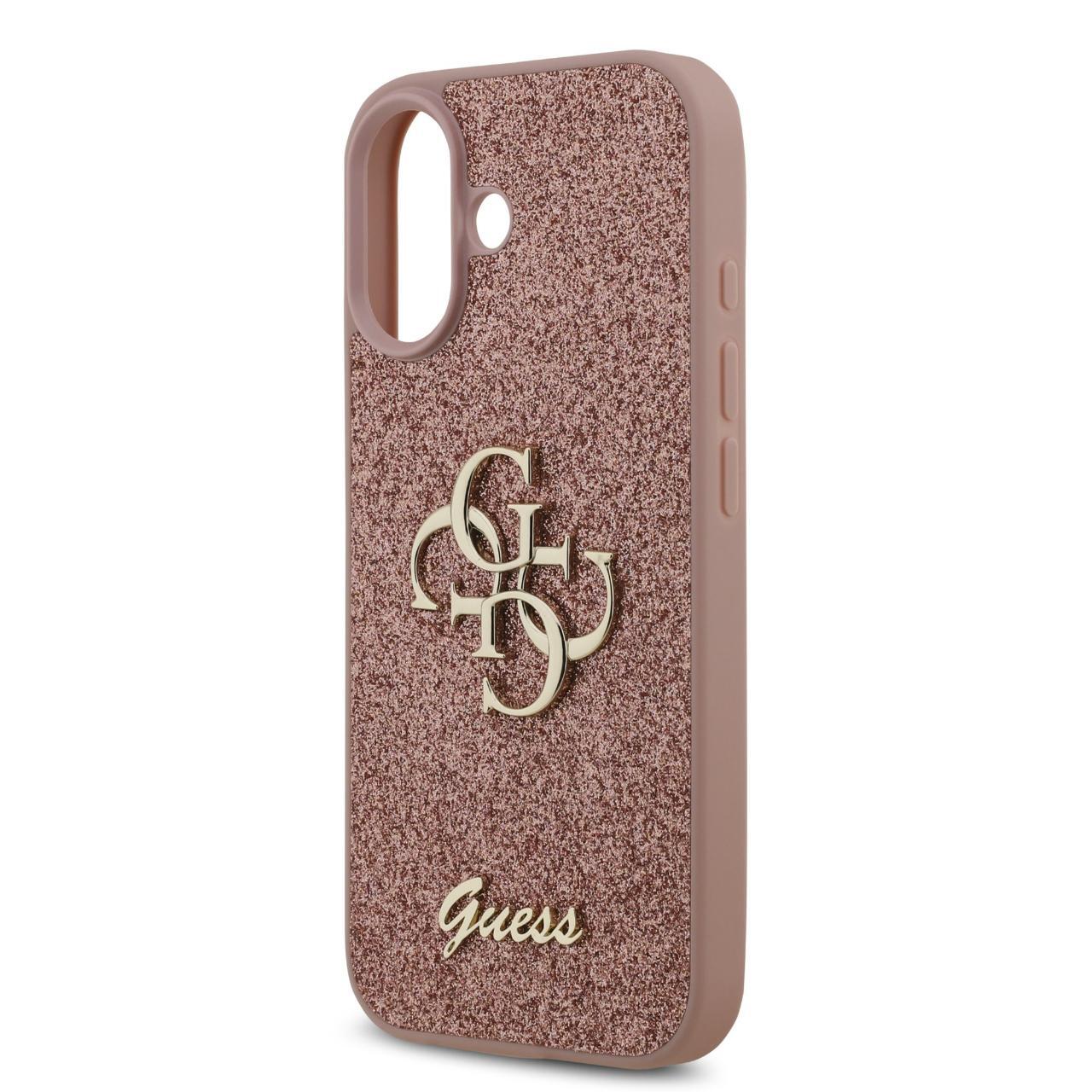 Husa pentru iPhone 17 - Guess Fixed Glitter Big 4G (GUHCP17SHG4SGP) - Pink