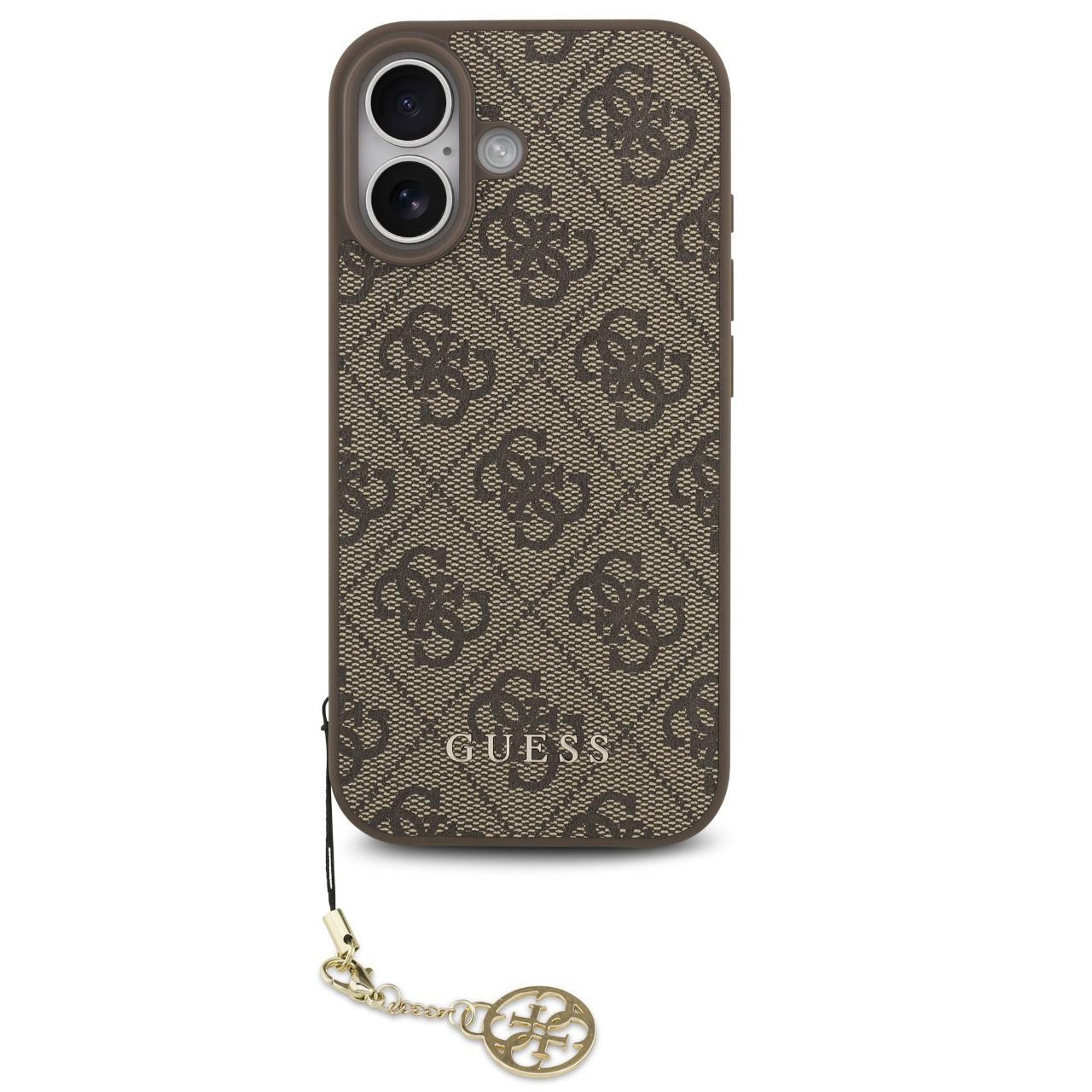 Husa Guess 4G Charm Tone on Tone compatibila cu iPhone 17 Maro