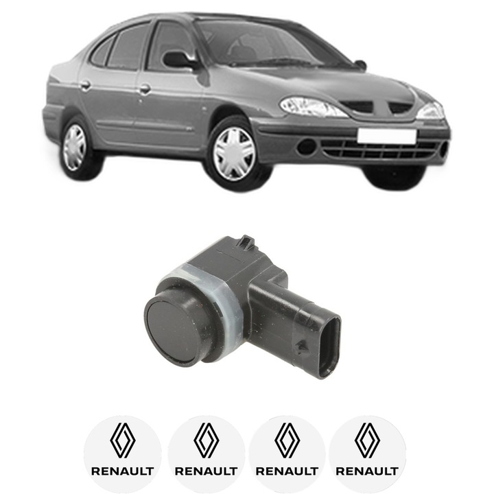 Senzor parcare RENAULT MEGANE I Classic (LA0/1_) din 1996-2003, pentru bara Fata, 4 Stickere auto RENAULT