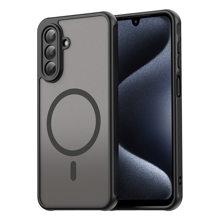 NexaCase MagSafe tok Samsung Galaxy A17 5G / A17 4G készülékhez, Fortify Magsafe, kemény TPU tok, légzsák sarkok, ütközésvédő, matt szerkezetű ütésálló, fekete
