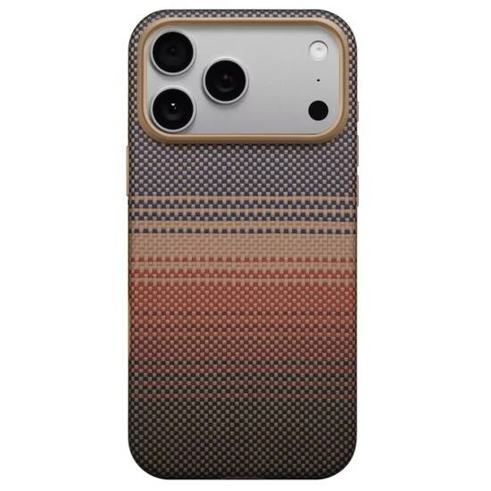 Carcasa Pitaka Aramid UltraGuard Sunset compatibila cu iPhone 17 Pro, Portocaliu