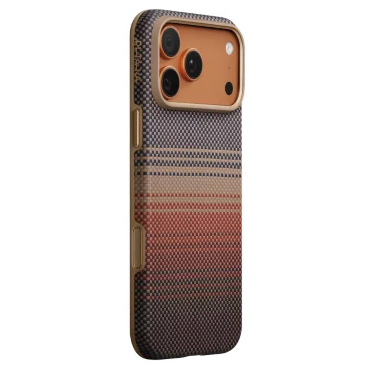 Carcasa Pitaka Aramid UltraGuard Sunset compatibila cu iPhone 17 Pro, Portocaliu