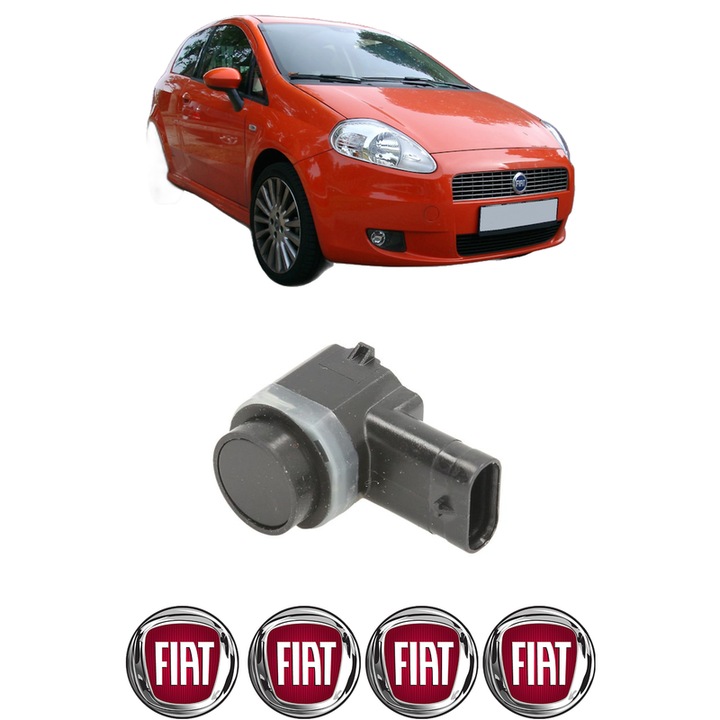 Senzor parcare FIAT PUNTO (199_) din 2012-2018, pentru bara Fata, 4 Stickere auto FIAT