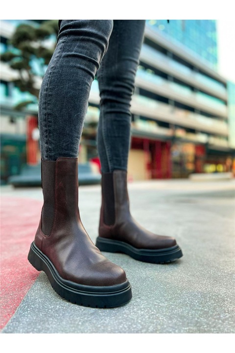 Férfi csizma, Ökológikus bőr, Chekich, 366294, Sötétbarna