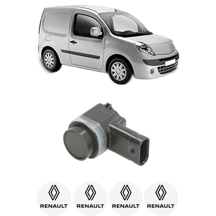 Senzor parcare RENAULT KANGOO Express (FW0/1_) din 2008-2019, pentru bara Fata, 4 Stickere auto RENAULT