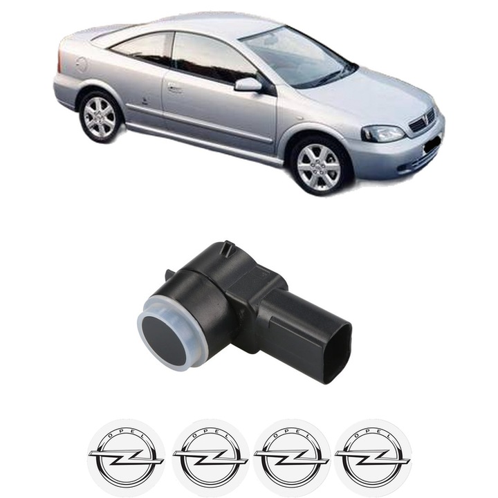 Senzor parcare OPEL ASTRA G Coupe (T98) din 2000-2005, pentru bara Fata Spate, 4 Stickere auto OPEL