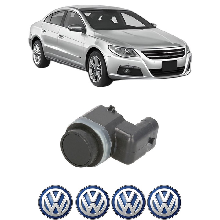 Senzor parcare Volkswagen PASSAT CC B6 (357) din 2008-2012, pentru bara Fata, 4 Stickere auto Volkswagen
