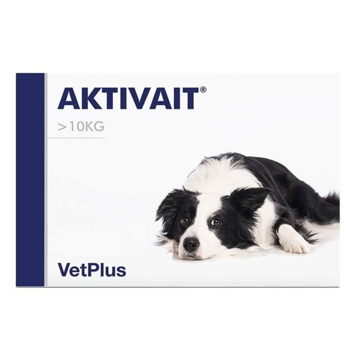 Supliment alimentar pentru câini, VetPlus, Aktivait Medium & Large Breed, 60 tablete, susține sistemul nervos central