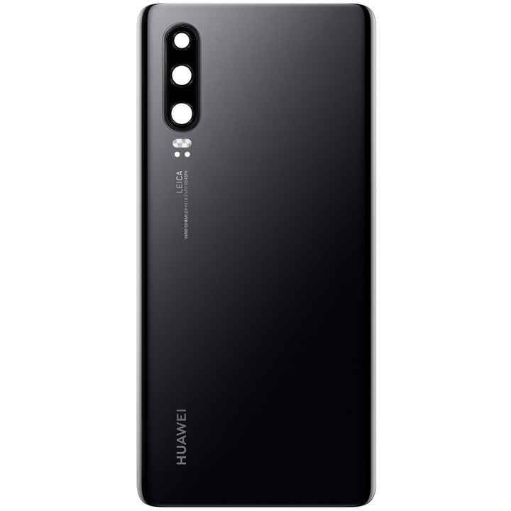 Заден капак Dali, съвместим с Huawei P30, стъкло, черен