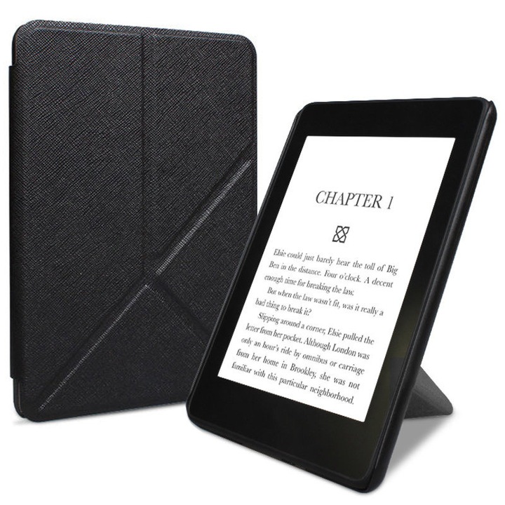 Etui Cross Line pentru Kindle Paperwhite 5 2021, negru, set 1 buc.
