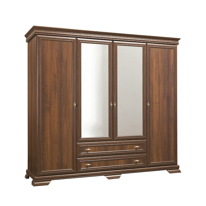 Dulap Kora 4 Usi KS3 Samoa King, 208 x 62 x 211 cm, culoare Nuc