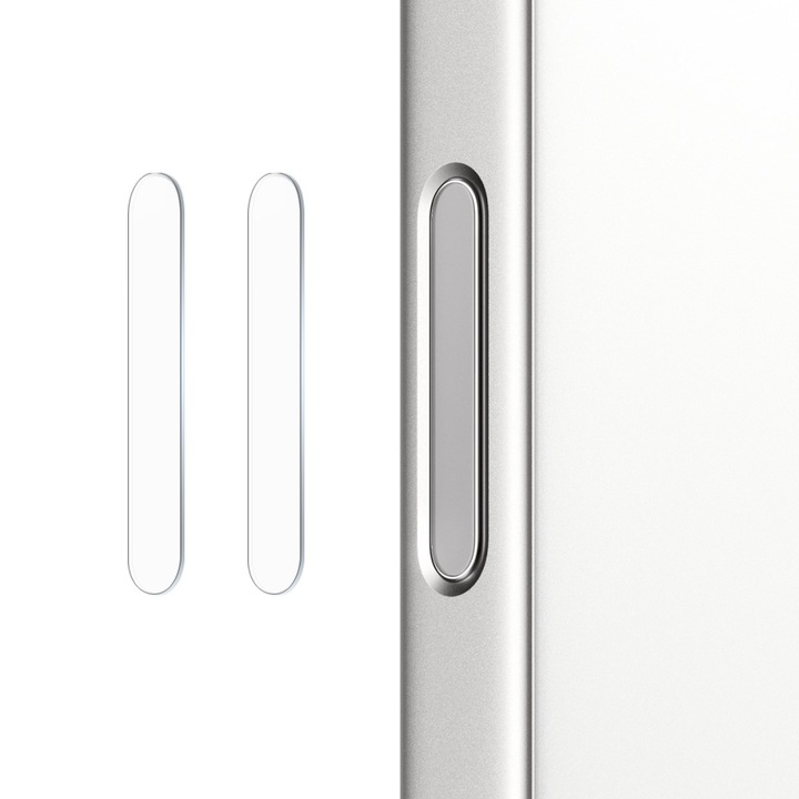 Set 2x sticla pentru buton de control camera, transparent, compatibil cu iPhone 16 / 16 Plus / 16 Pro / 16 Pro Max