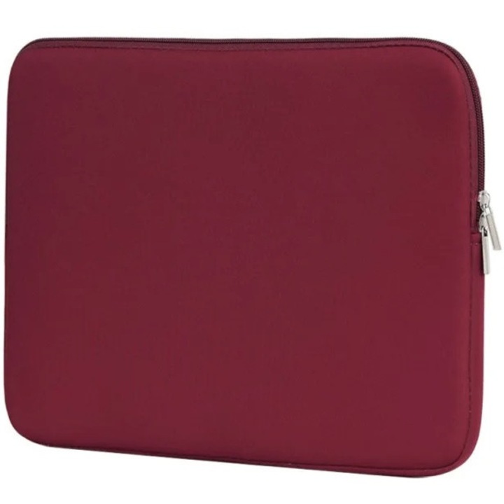 Etui laptop 13-14 inch, rosu, material poliester, interior cu spuma 5-6 mm, set de protectie