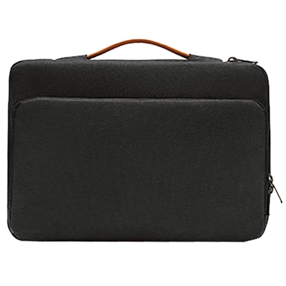 Geanta laptop 13-14 inch, neagra, material waterproof, dimensiuni 35.5x25.1x2.4cm