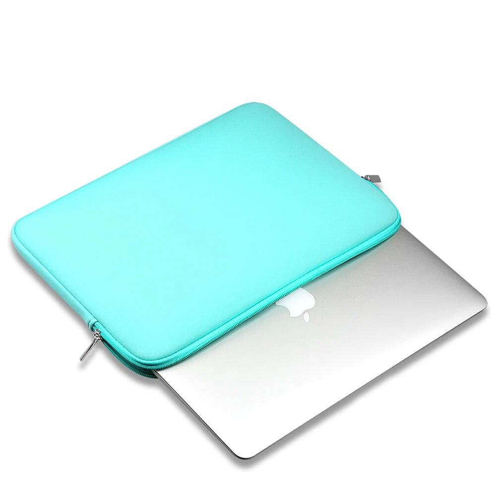 Etui laptop 13-14 inch, verde, material poliester, dimensiuni 32,5x23x1,8cm