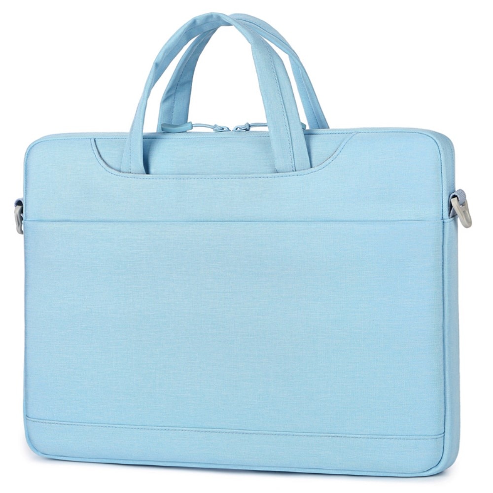Geanta laptop 14", albastra, material Oxford, design slim, cu buzunar suplimentar