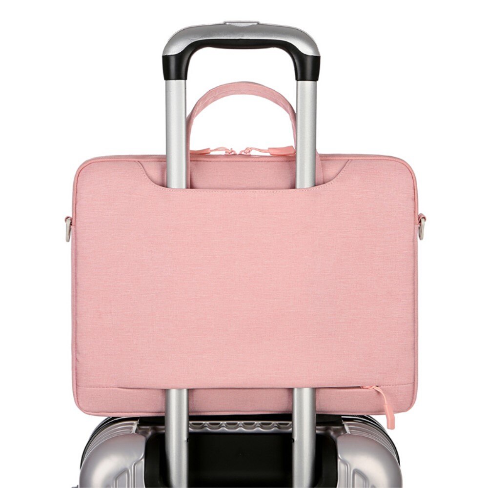 Geanta laptop 14", roz, material Oxford, design practic, set