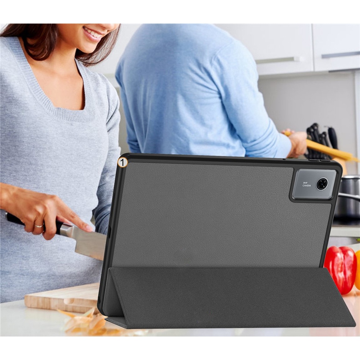 Husa tableta, ERBORD, pentru Lenovo Idea Tab 11", gri, protectie 360, functie suport