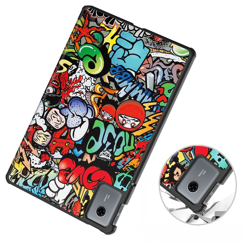Husa tableta XGSM Smartcase pentru Lenovo Idea Tab 11", functie suport, protectie anti-zgarieturi, Graffiti, 11"