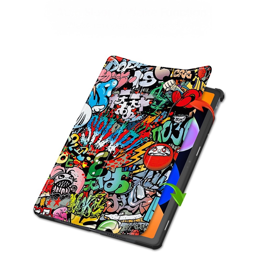 Husa tableta XGSM Smartcase pentru Lenovo Idea Tab 11", functie suport, protectie anti-zgarieturi, Graffiti, 11"