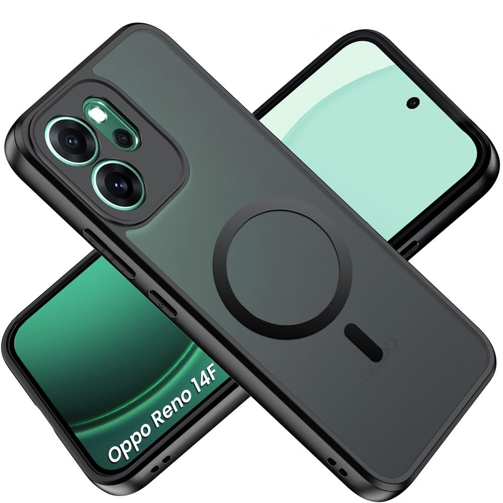 Etui Oppo Reno 14F, Matt Case, mat, negru, TPU si acril 2,0 mm, compatibil cu MagSafe