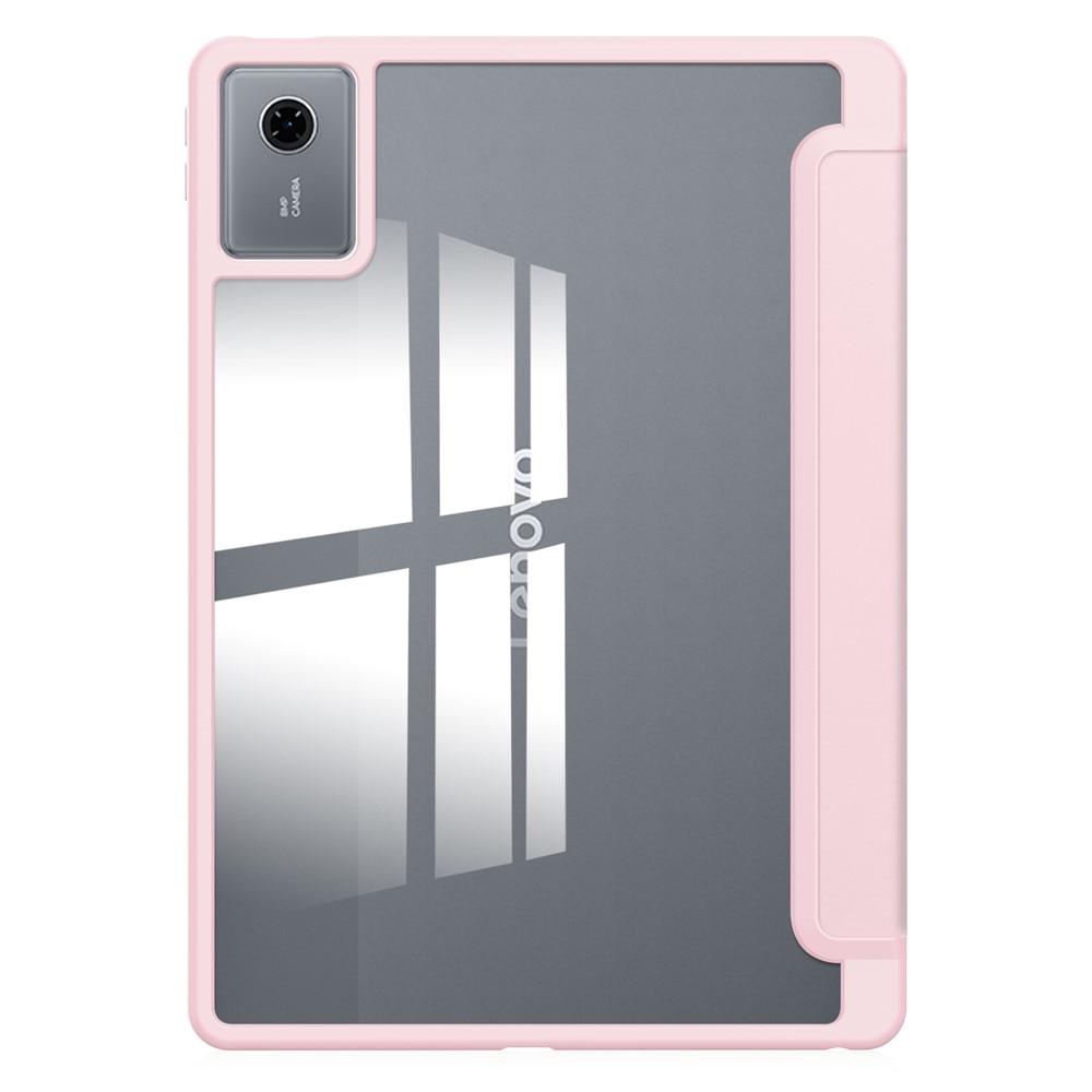 Husa tableta XGSM, roz, cu spate transparent si suport pentru stylus, 11"