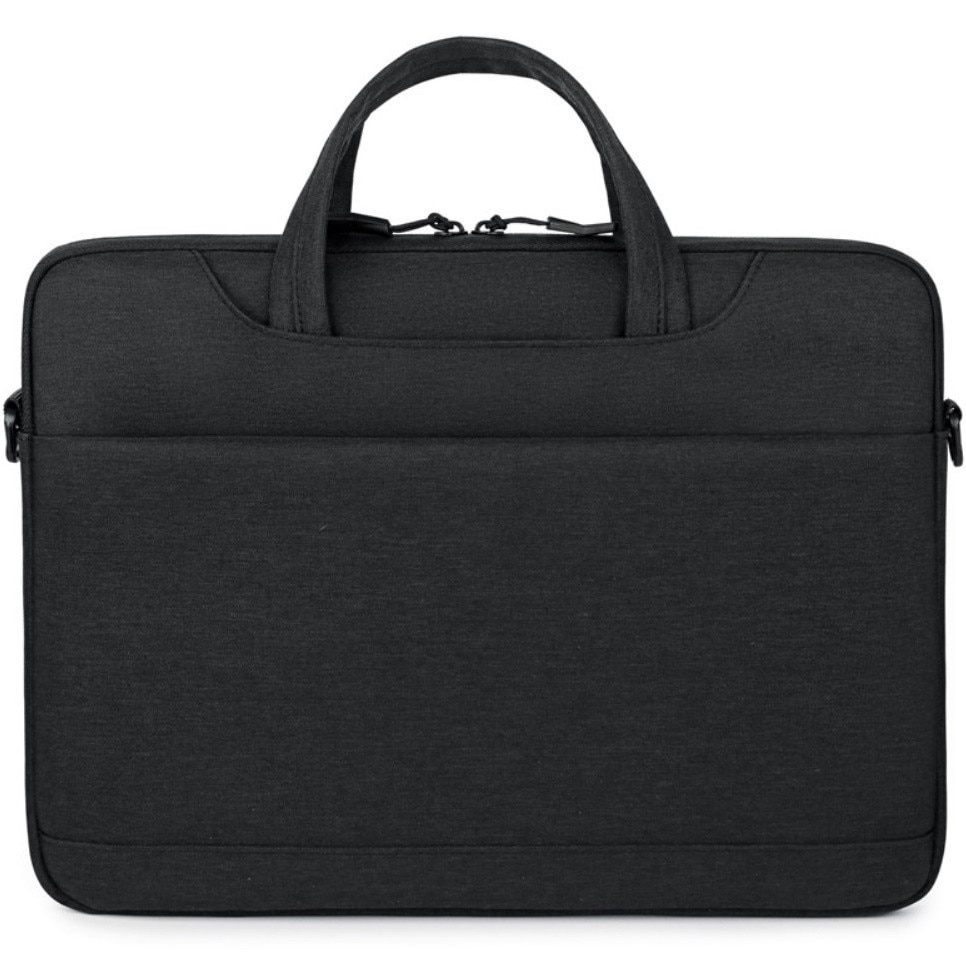 Geanta laptop 14", neagra, material Oxford, design elegant, dimensiuni 36x27x3,5cm