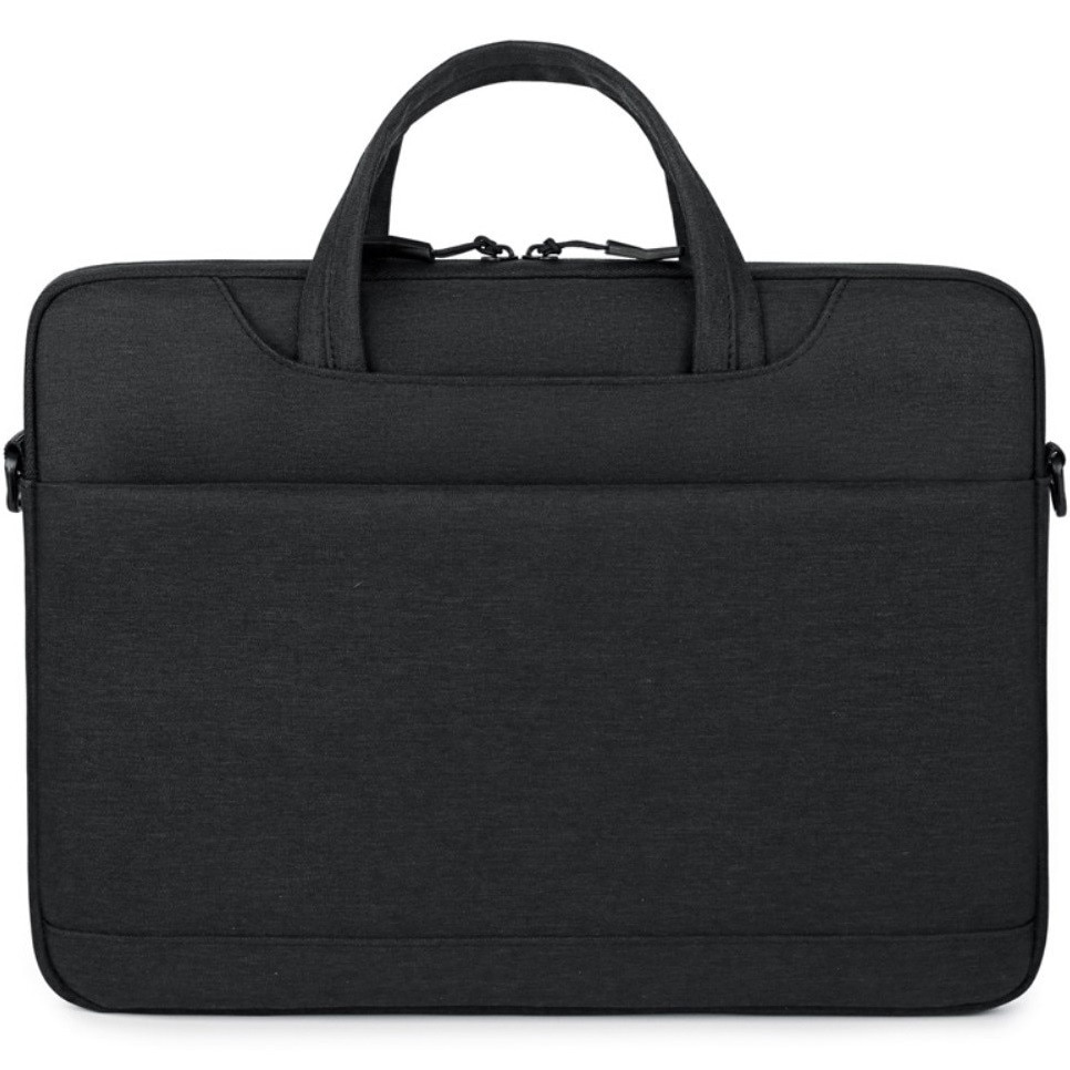 Geanta laptop 14", neagra, material Oxford, design elegant, dimensiuni 36x27x3,5cm