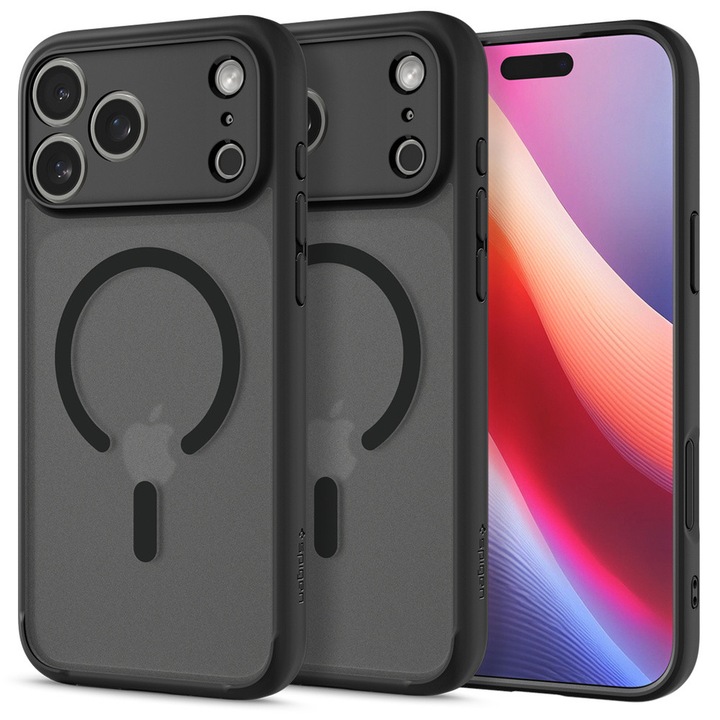 Husa Spigen pentru iPhone 17 Pro Max, Ultra Hybrid MagSafe, Negru Frost