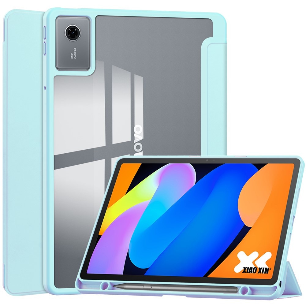 Husă tabletă XGSM pentru Lenovo Idea Tab 11", spate transparent, loc pentru stylus, albastră