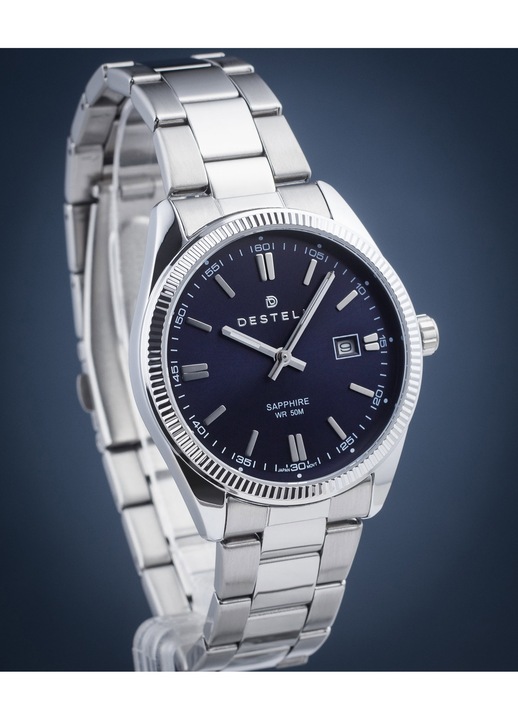 DESTELL LU3855-35-205S Férfi Kék Karóra Rozsdamentes Acél Szíjjal, 50m Vízálló