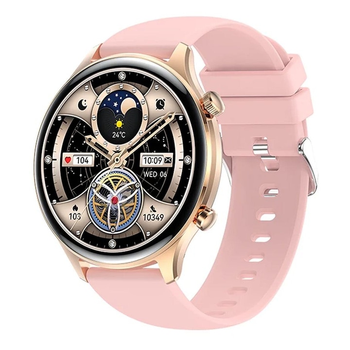 Смарт часовник Valdus VS63 PRO, метал, силикон, здравни функции, розов