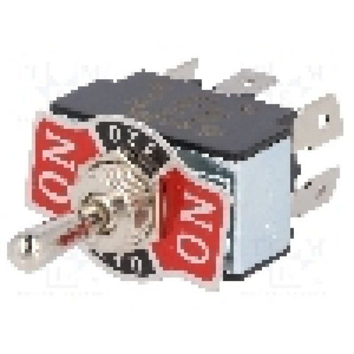 Intrerupator basculant, 3 pozitii, mod comutare ON-OFF-ON, DP3T, SCI - R13-28E-01-HPH