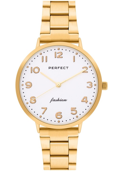Perfect PF00980 Női Karóra, Elegáns, Arany, 36mm, Rozsdamentes acél szíj, Ezüst számlap